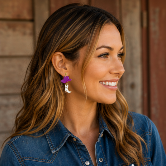 Bright Purple & White Cowgirl