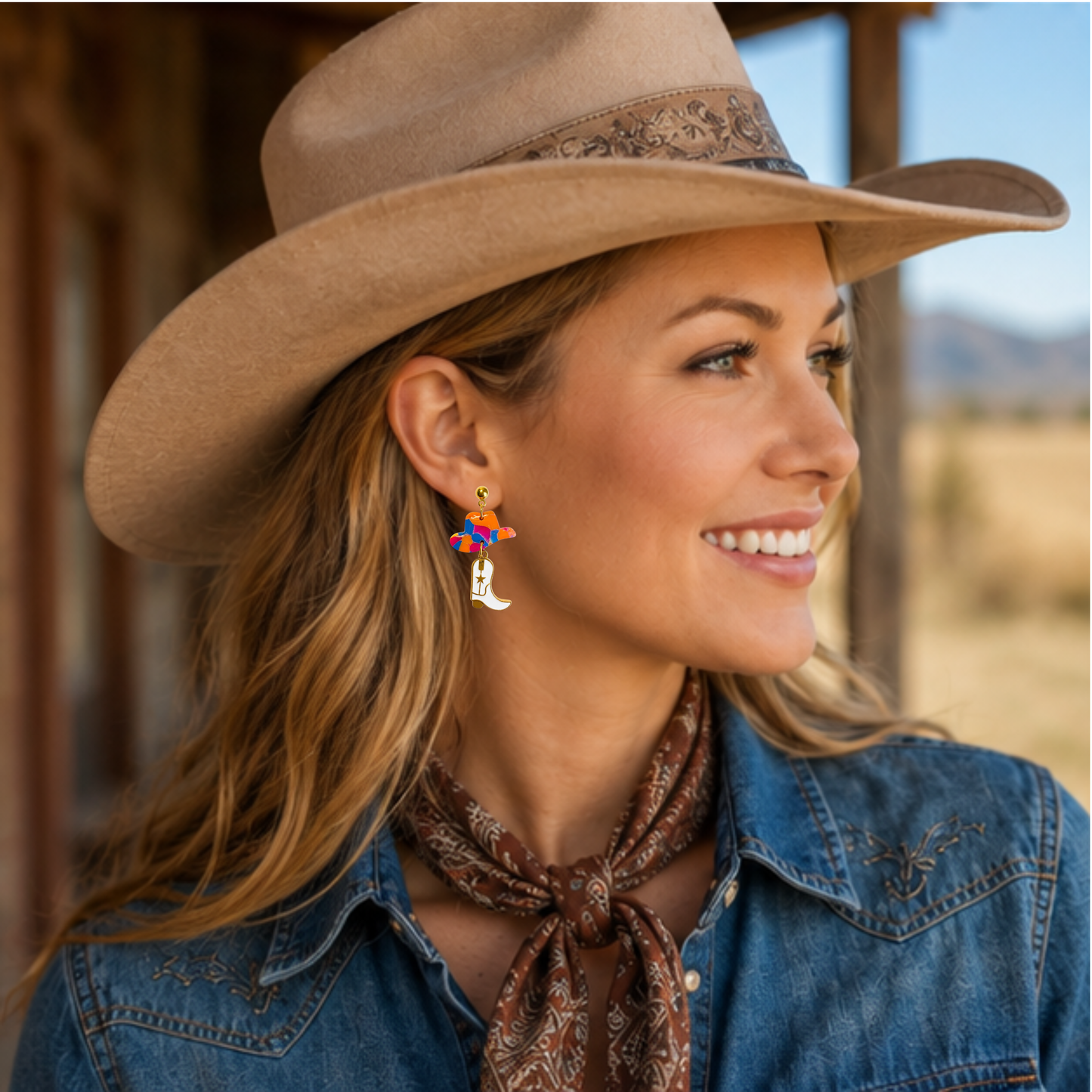 Bold Marbled & White Cowgirl