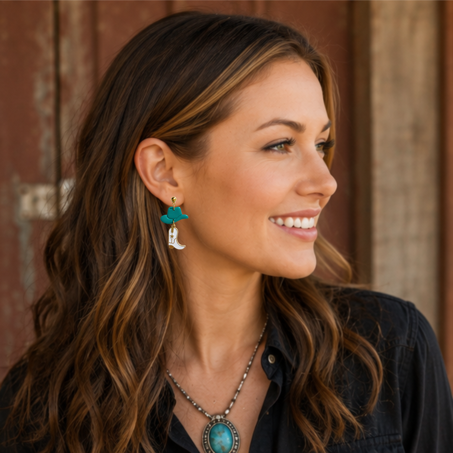 Teal & White Cowgirl
