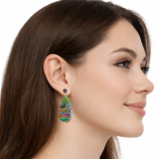 Multicolor Marbled Soft Teardrops