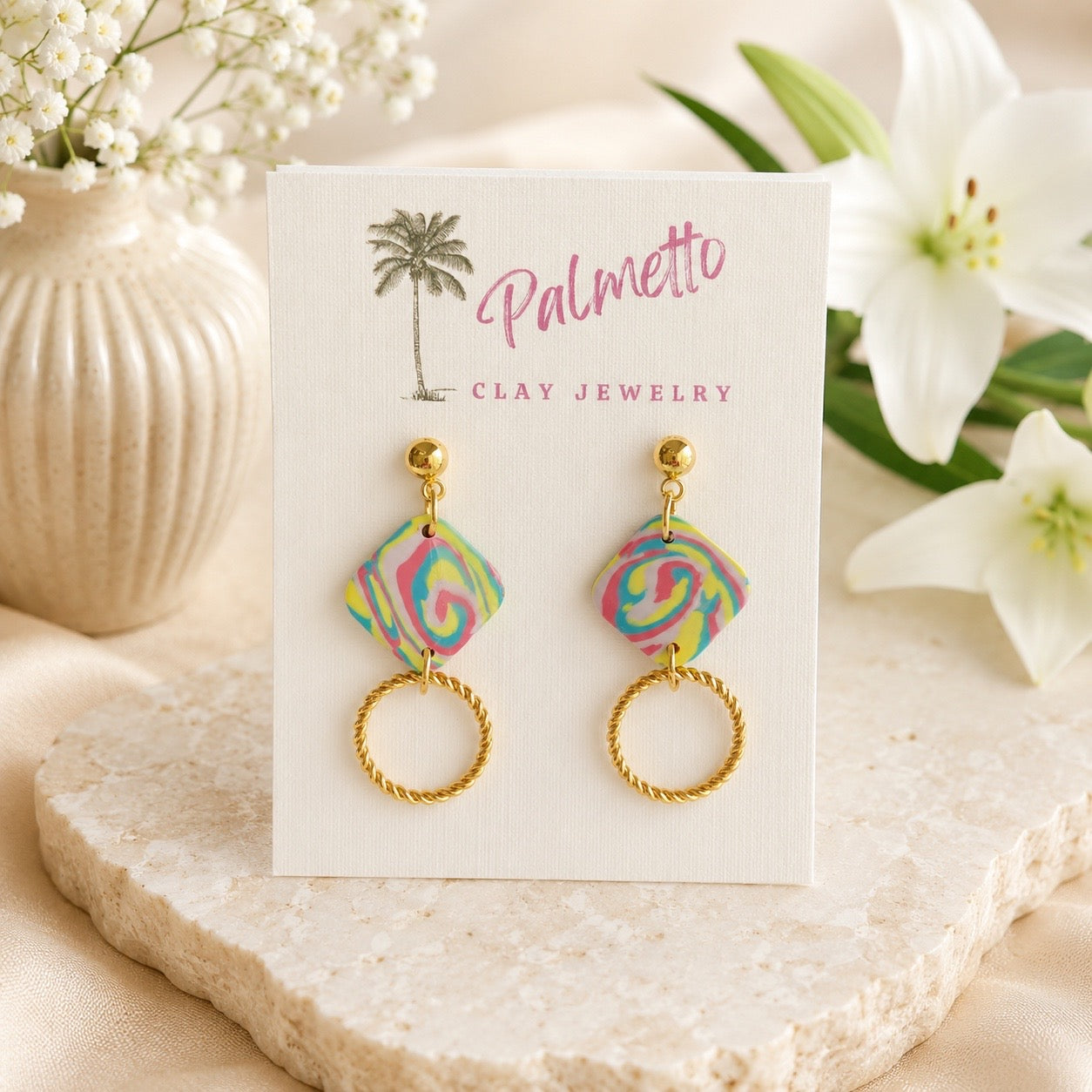 Pastel Swirls with Twisted Hoop