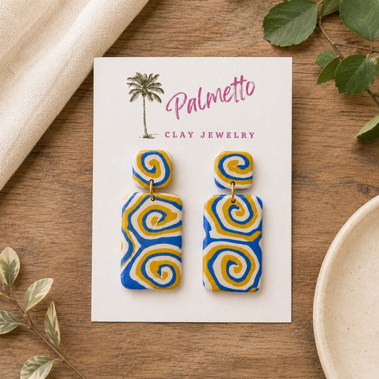 Mustard & Cornflower Swirls