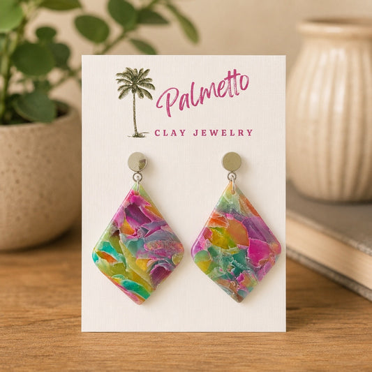Multicolor Marbled Modern Diamond