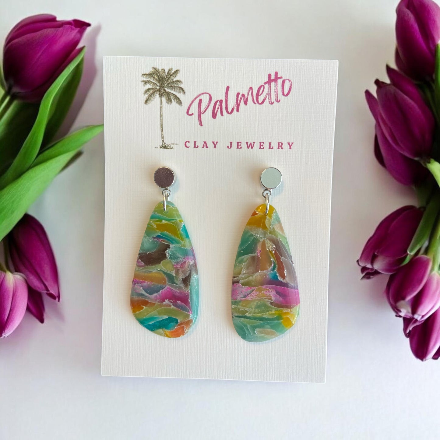 Multicolor Marbled Soft Teardrops
